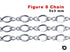 Sterling Silver figure 8 and oval links cable chain, 5x3 mm Links, (SS-014)